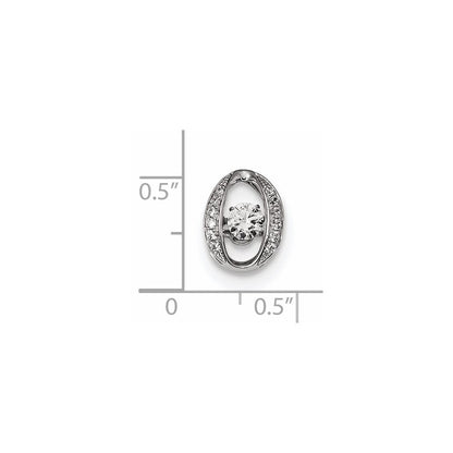 14k White Gold Vibrant Real Diamond Slide Pendant