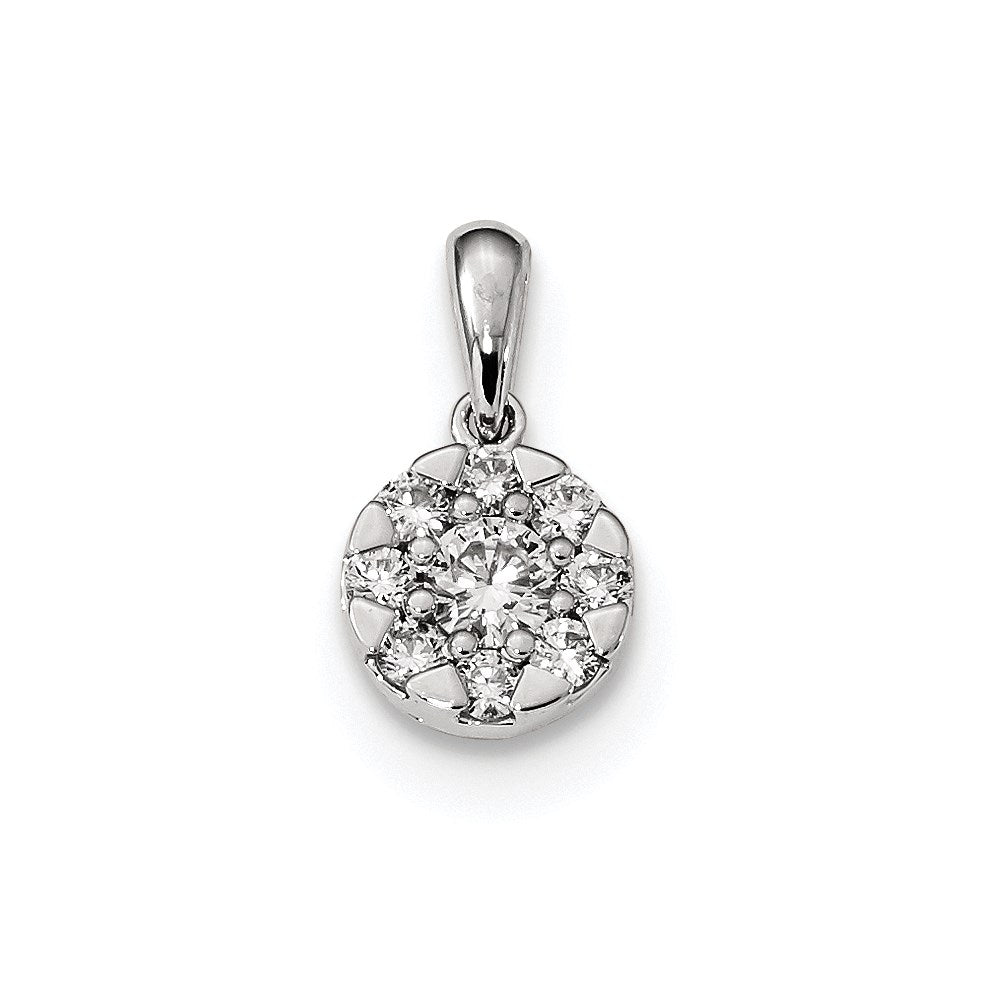 14k White Gold Real Diamond Pendant