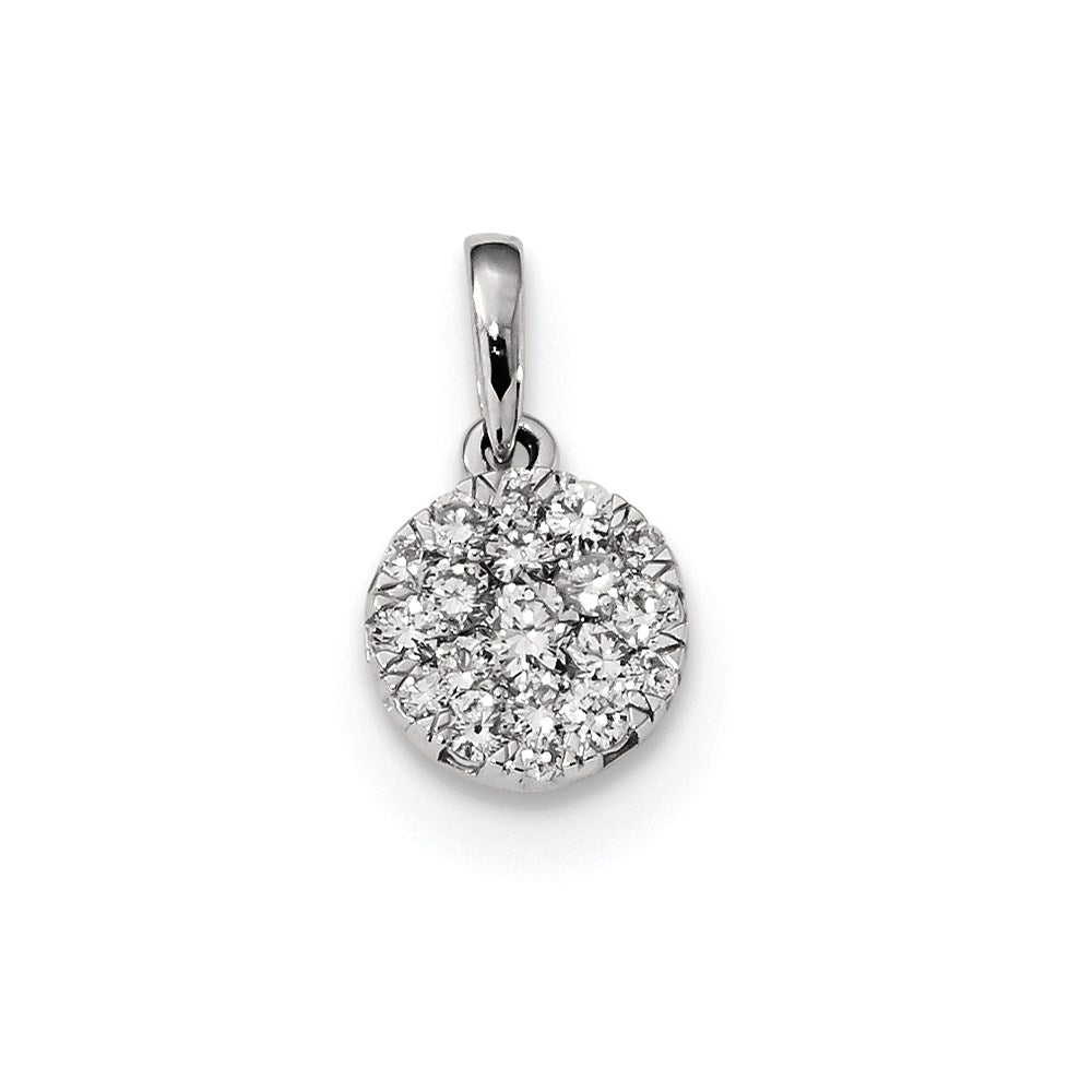 14k White Gold Real Diamond Pendant