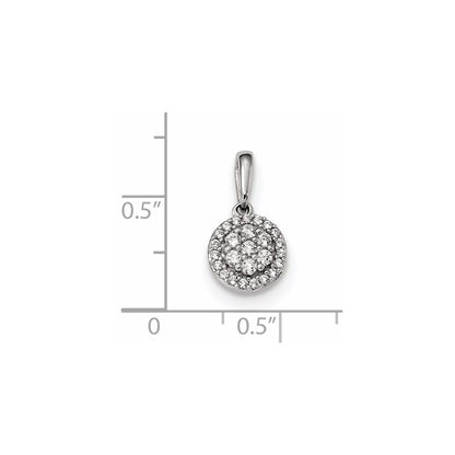 14k White Gold Real Diamond Pendant