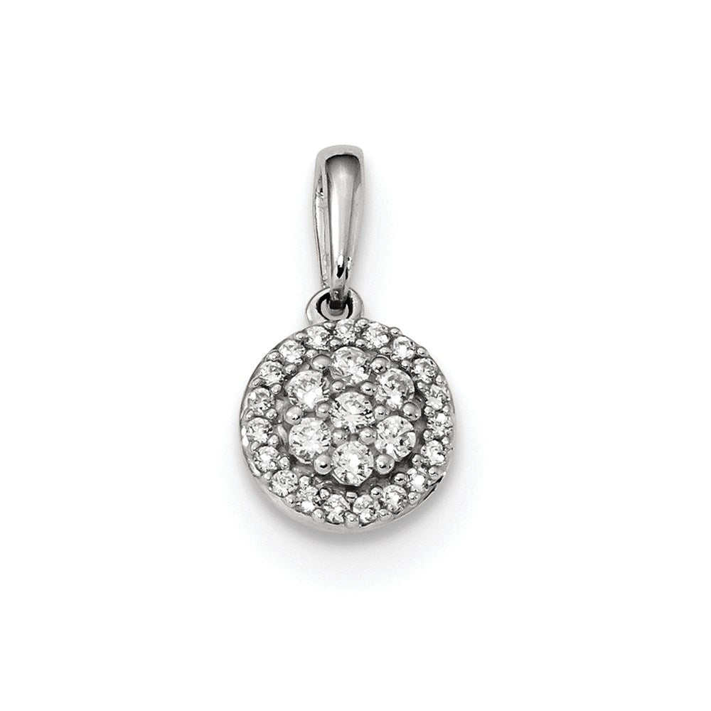 14k White Gold Real Diamond Pendant