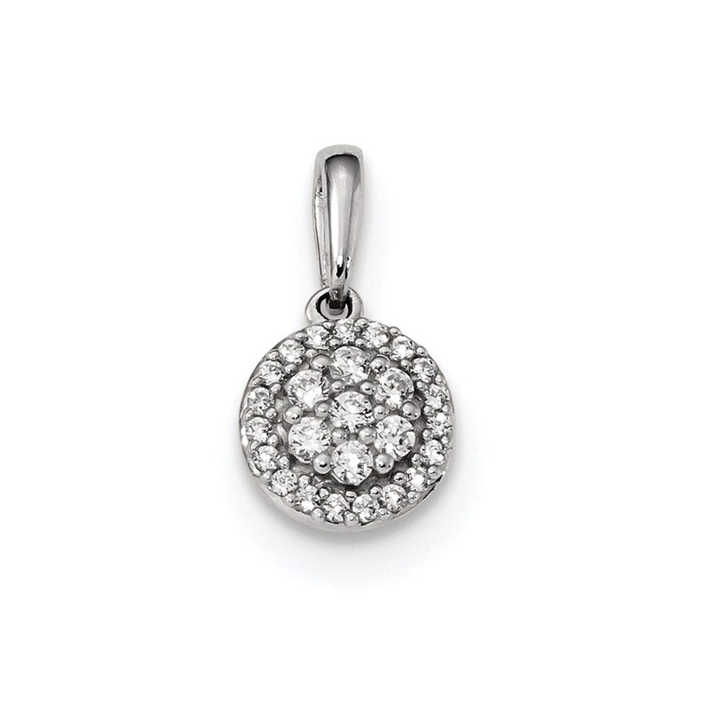 14k White Gold Real Diamond Pendant