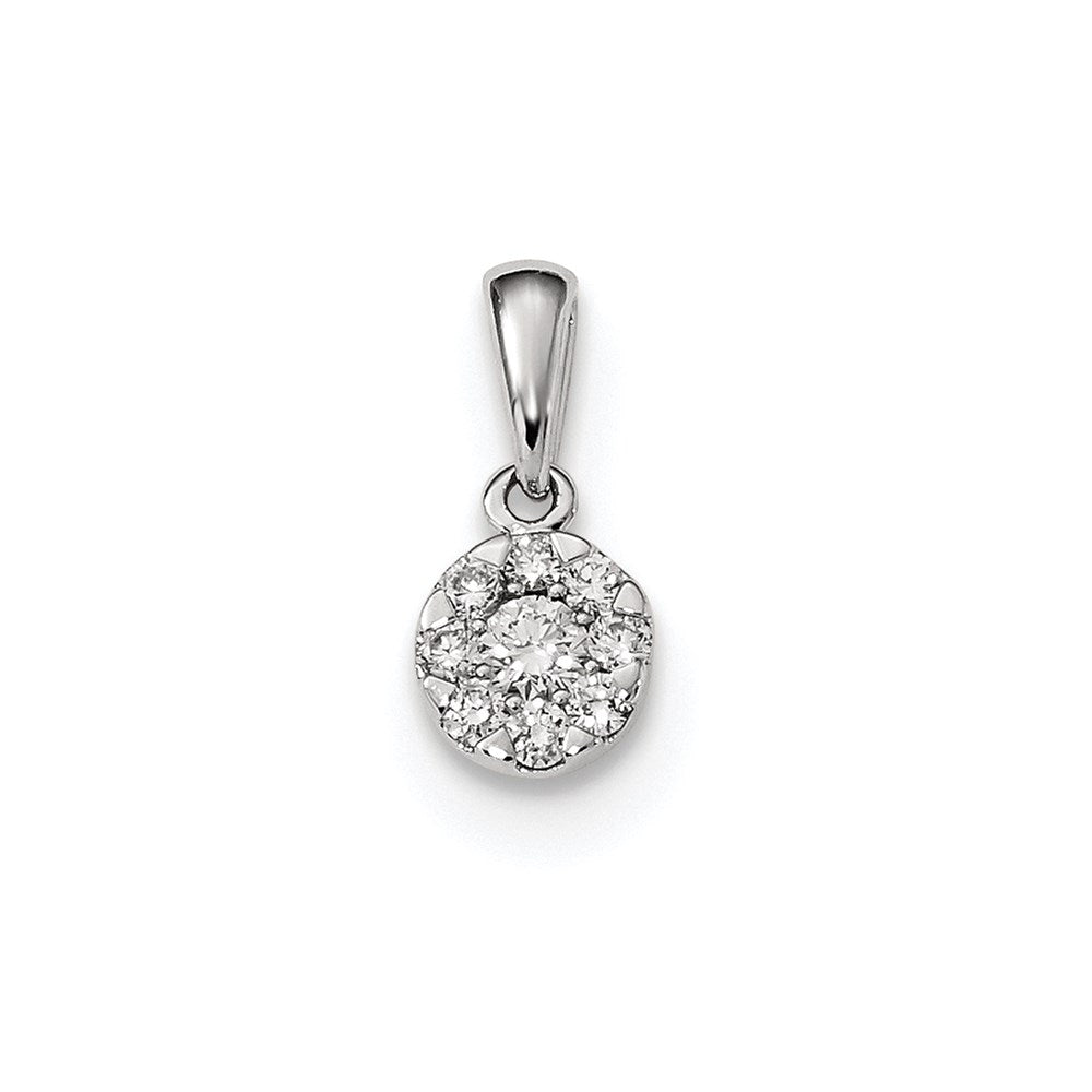 14k White Gold Real Diamond Pendant