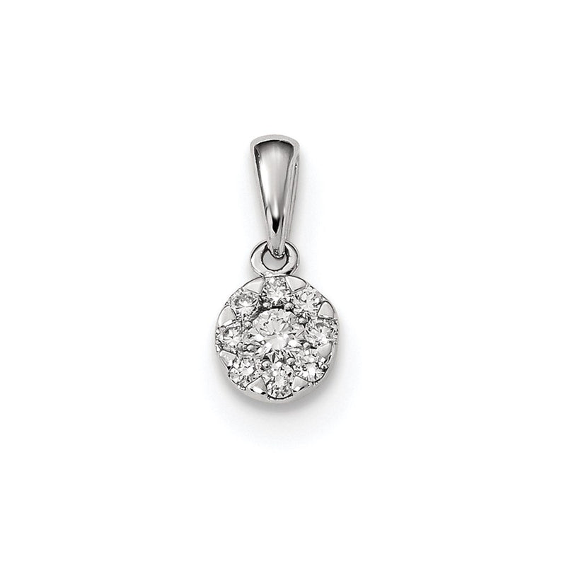 14k White Gold Real Diamond Pendant