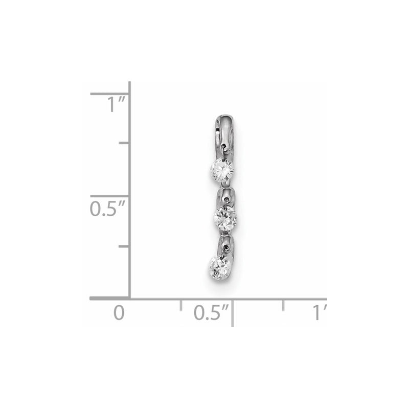 14k White Gold Real Diamond Slide Pendant