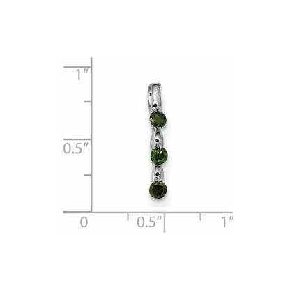 14k White Gold Green Diamond Slide Pendant