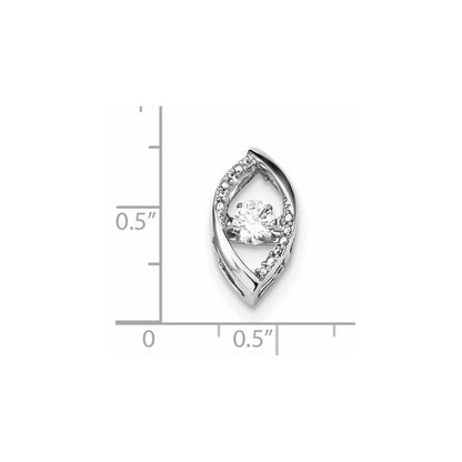 14k White Gold Vibrant Real Diamond Pendant
