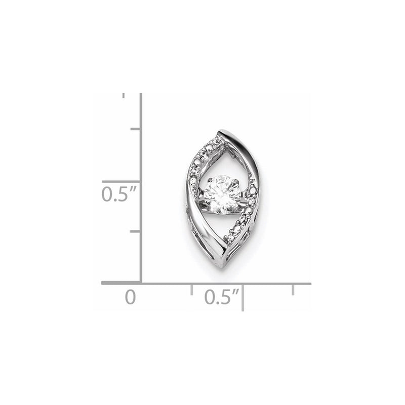 14k White Gold Vibrant Real Diamond Pendant