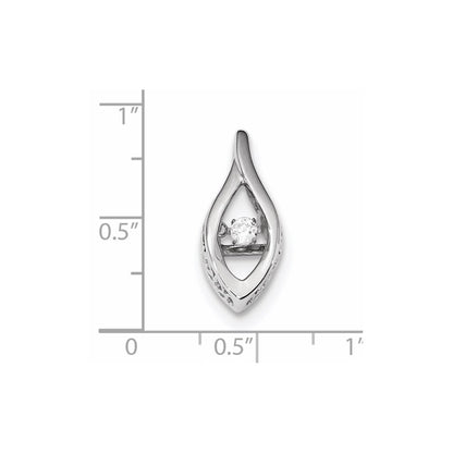 14k White Gold Vibrant Real Diamond Slide Pendant