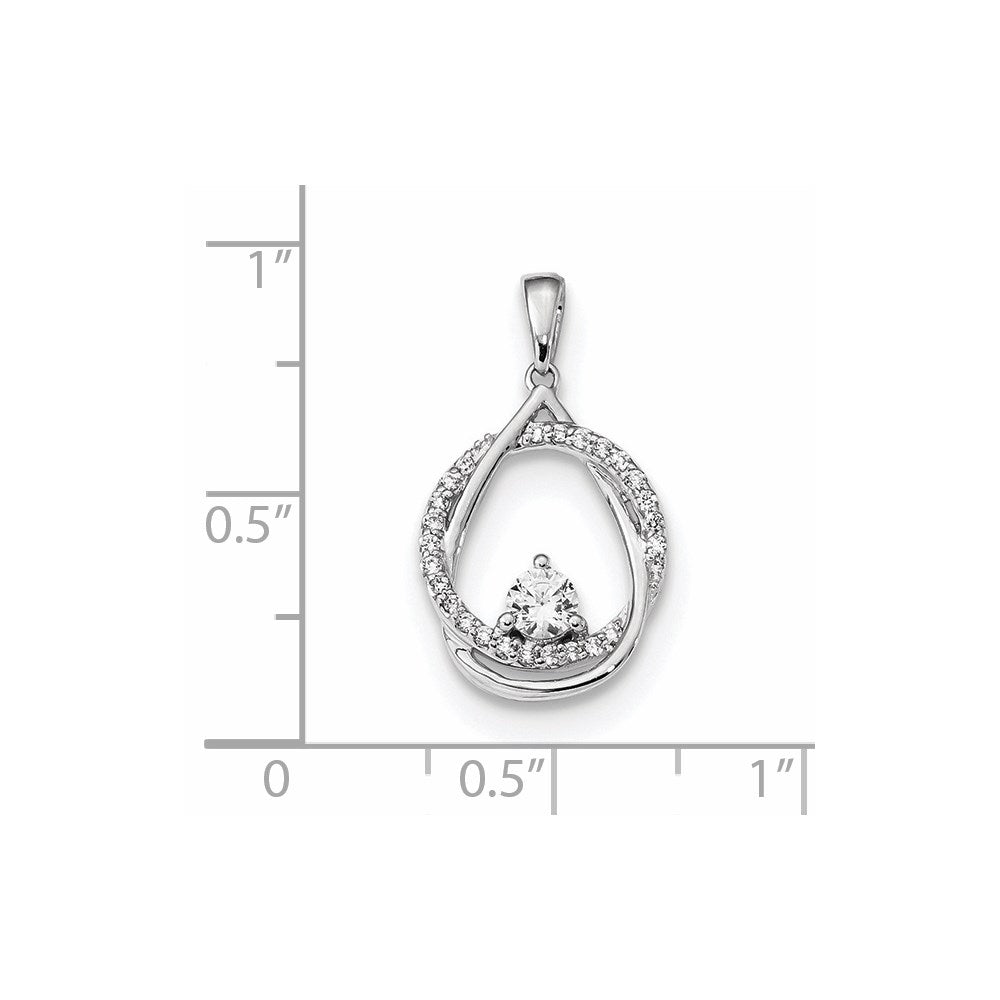 14k White Gold Real Diamond Pendant