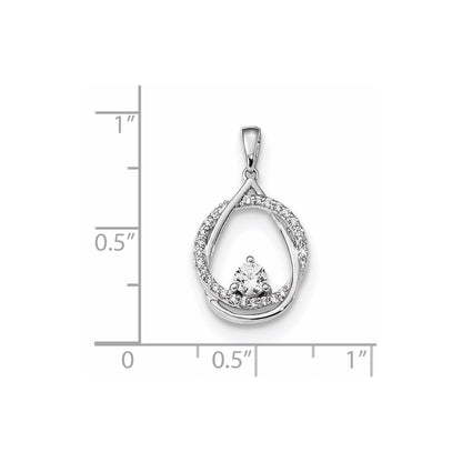 14k White Gold Real Diamond Pendant