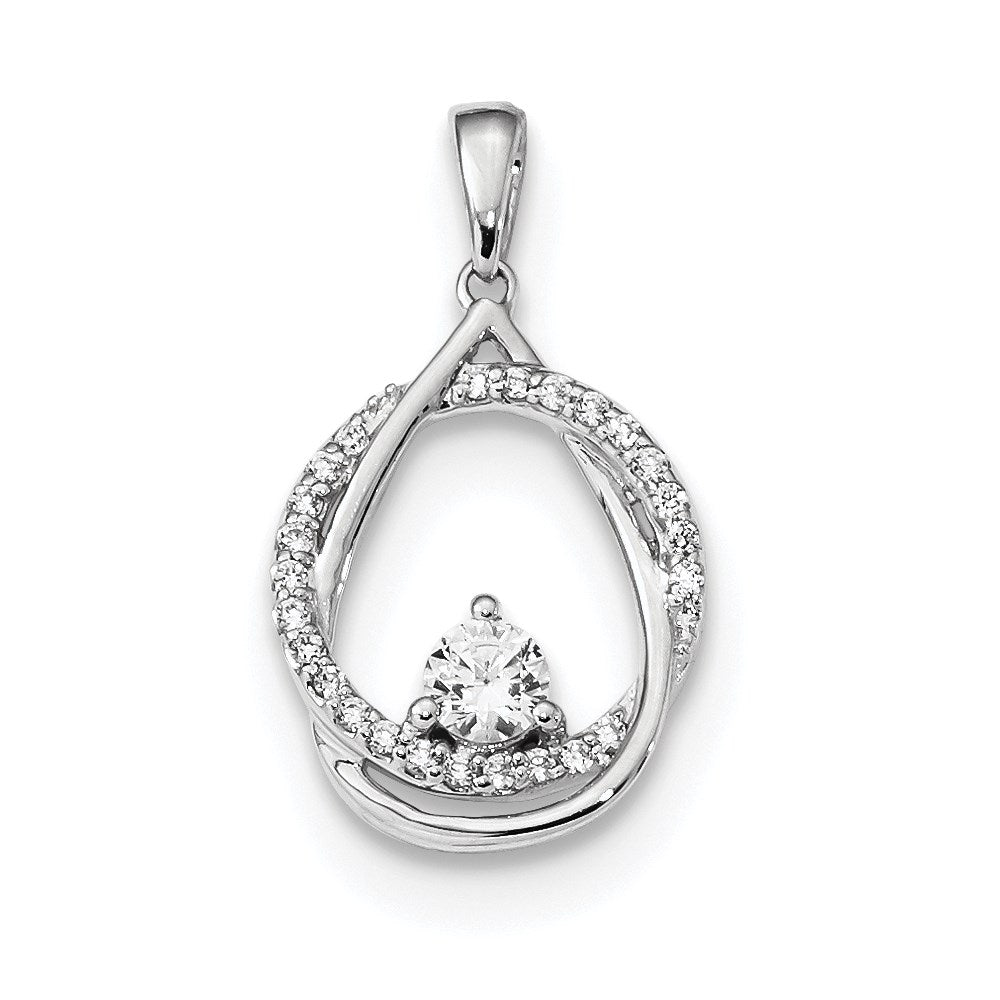 14k White Gold Real Diamond Pendant