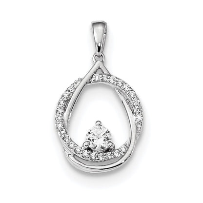 14k White Gold Real Diamond Pendant