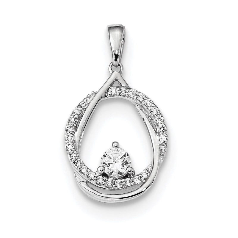 14k White Gold Real Diamond Pendant