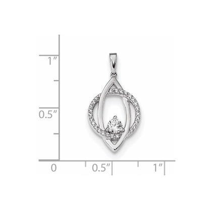 14k White Gold Real Diamond Pendant