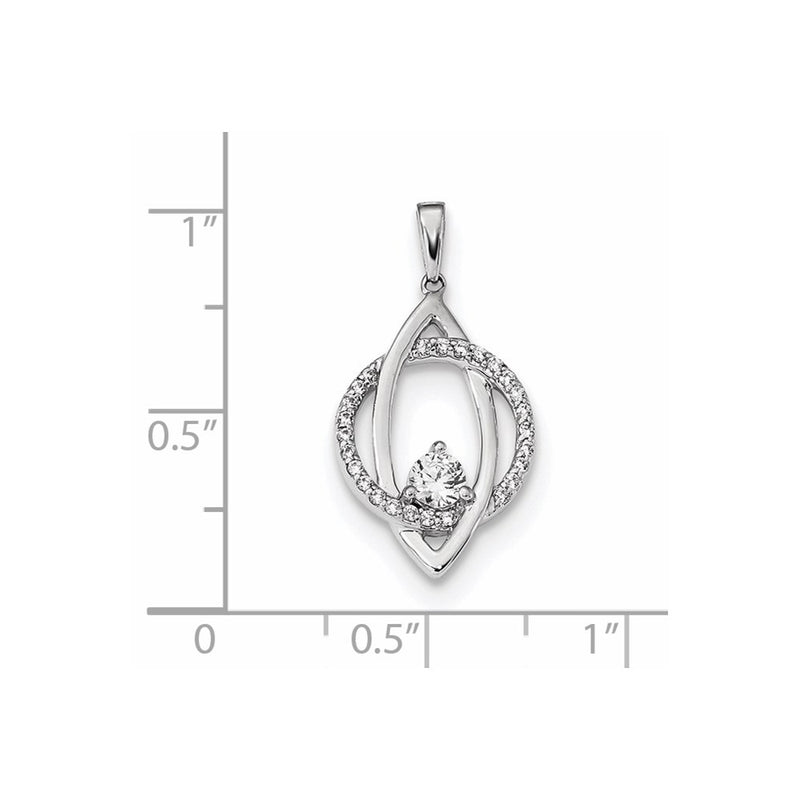 14k White Gold Real Diamond Pendant