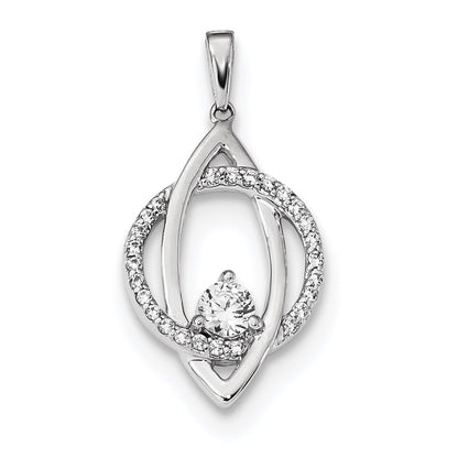 14k White Gold Real Diamond Pendant