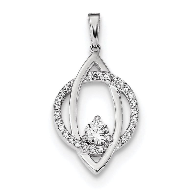 14k White Gold Real Diamond Pendant