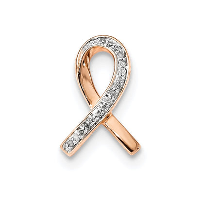 14k Rose Gold Real Diamond Slide Pendant