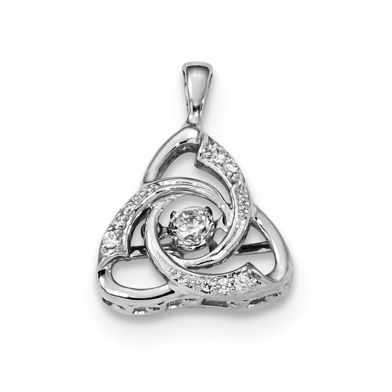 14k White Gold Vibrant Real Diamond Pendant