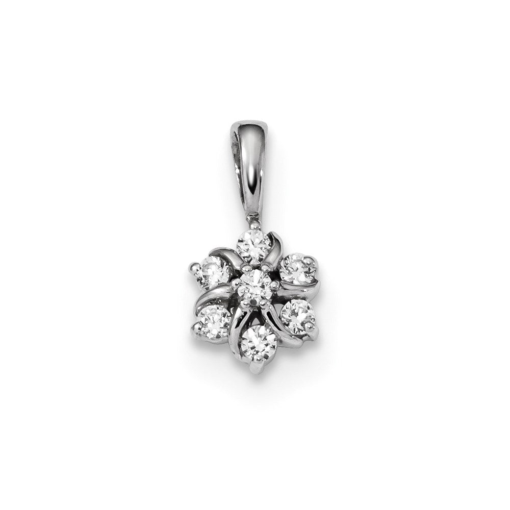 14k White Gold Real Diamond Pendant