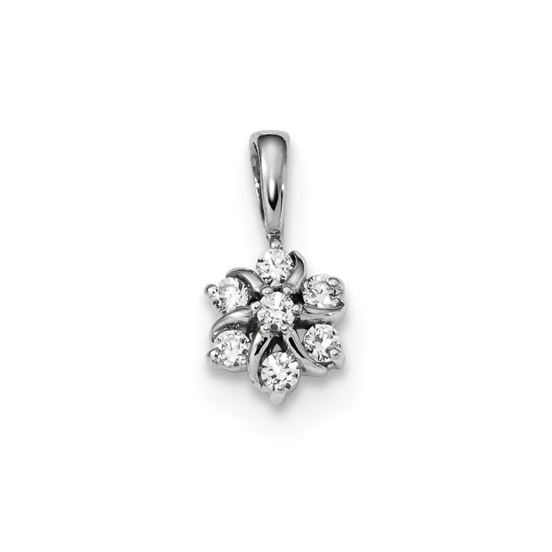 14k White Gold Real Diamond Pendant