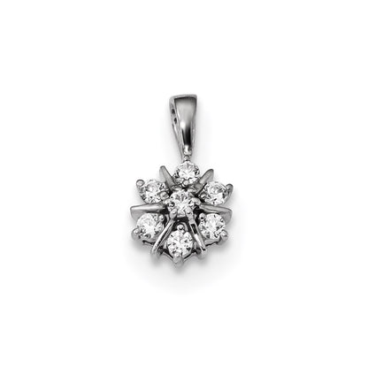 14k White Gold Real Diamond Pendant