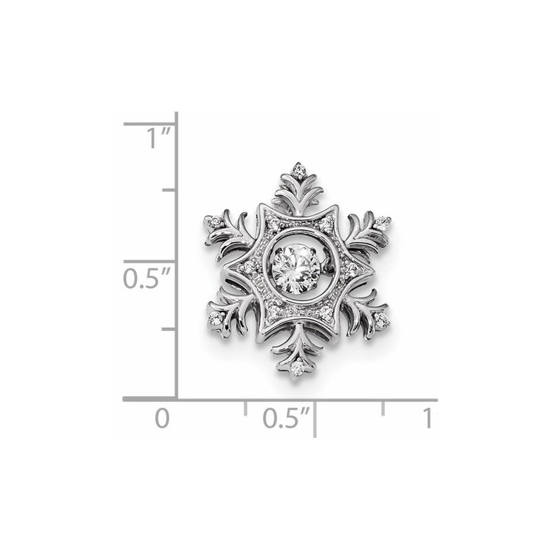 14k White Gold Vibrant Diamond Snowflake Pendant