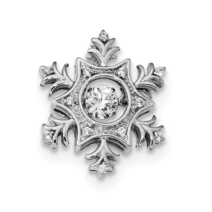 14k White Gold Vibrant Diamond Snowflake Pendant