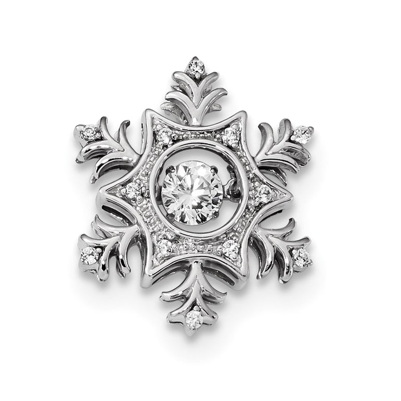 14k White Gold Vibrant Diamond Snowflake Pendant