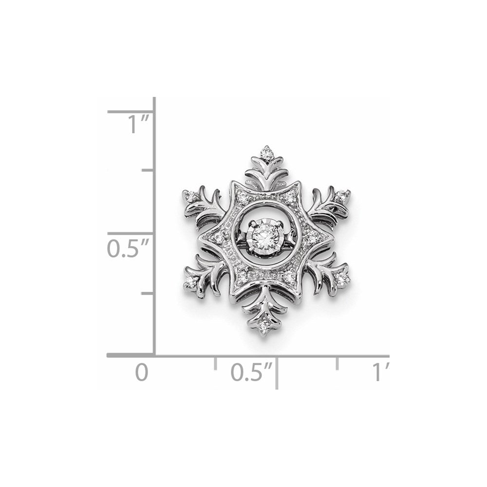 14k White Gold Vibrant Diamond Snowflake Pendant