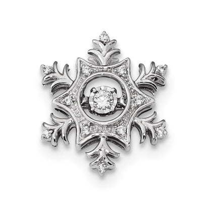 14k White Gold Vibrant Diamond Snowflake Pendant