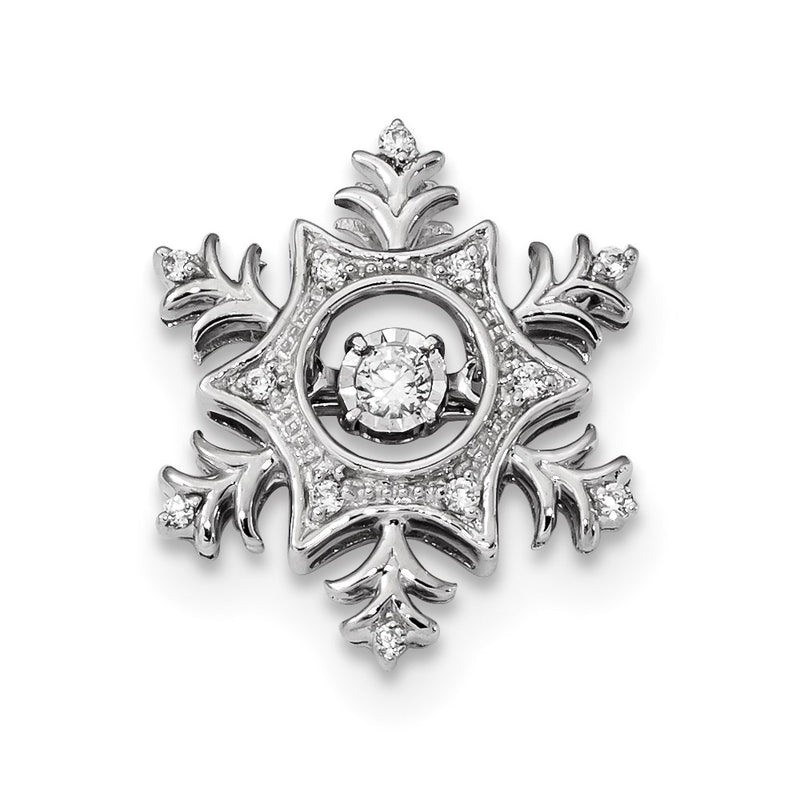 14k White Gold Vibrant Diamond Snowflake Pendant