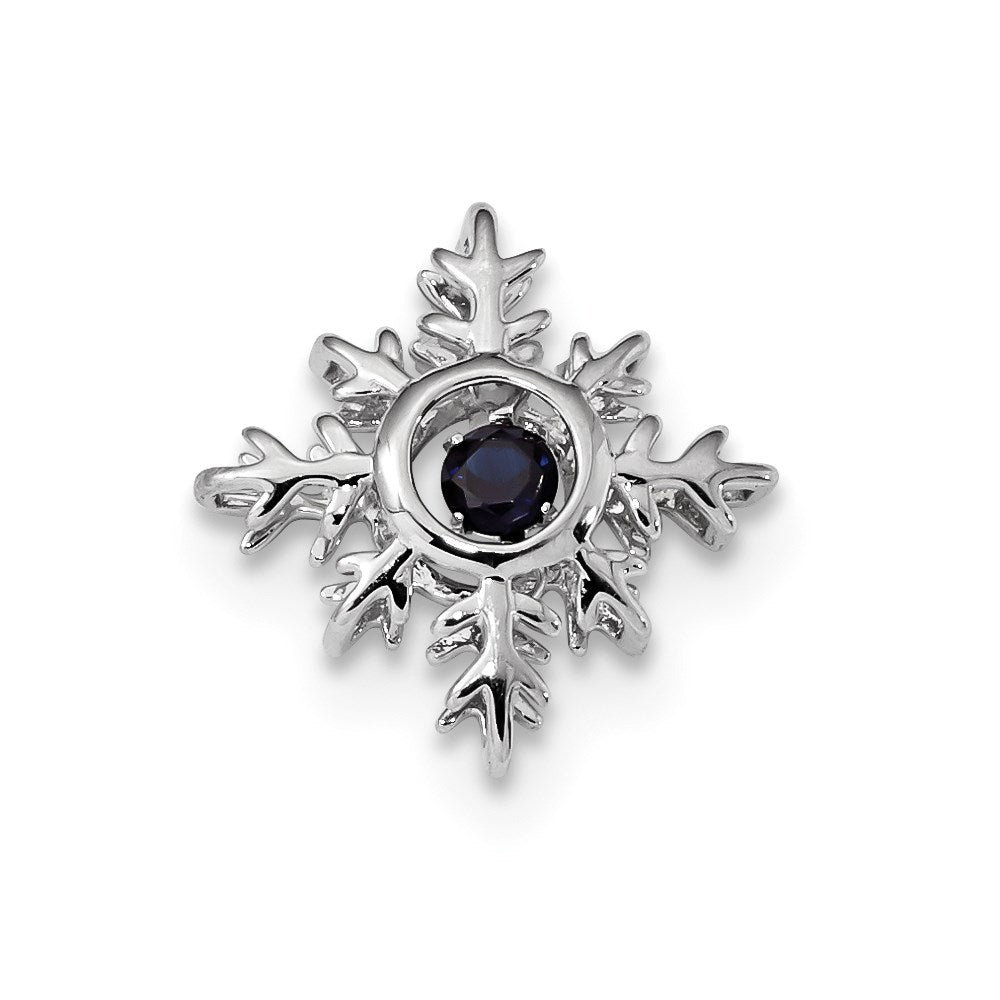 14k White Gold Vibrant Sapphire Pendant