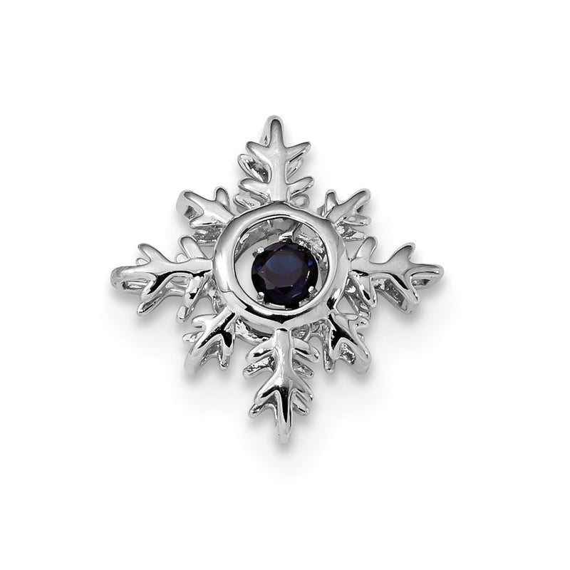 14k White Gold Vibrant Sapphire Pendant
