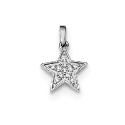14k White Gold Real Diamond Pendant