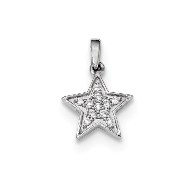 14k White Gold Real Diamond Pendant