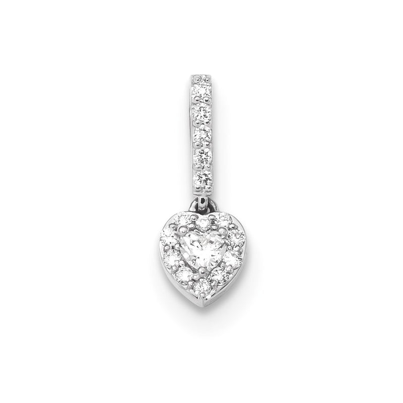 14k White Gold Real Diamond Pendant