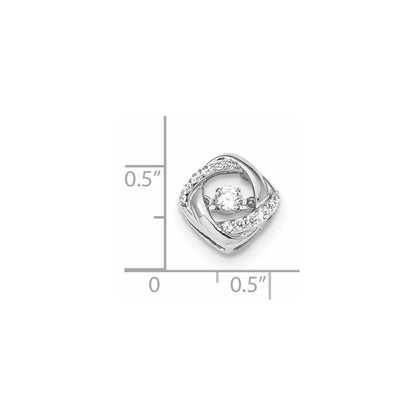 14k White Gold Vibrant Real Diamond Pendant