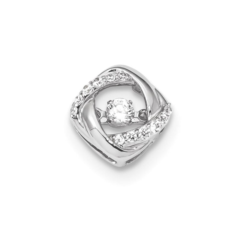 14k White Gold Vibrant Real Diamond Pendant