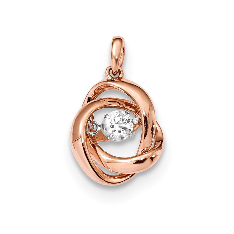 14k Rose Gold Real Diamond Pendant