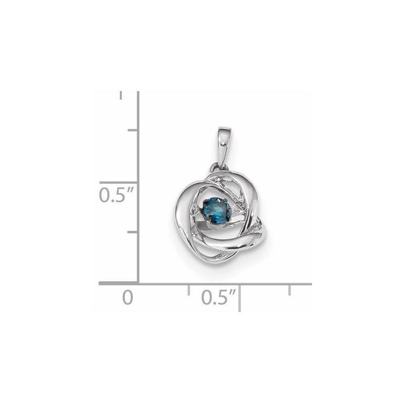 14k White Gold Vibrant Blue Diamond Pendant