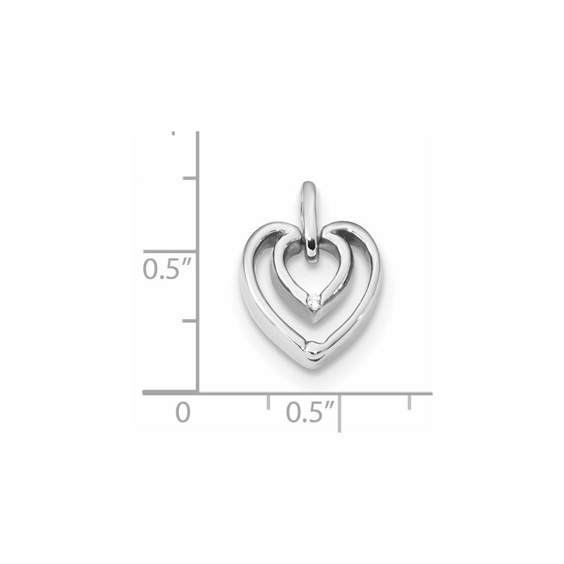 14k White Gold Real Diamond Pendant