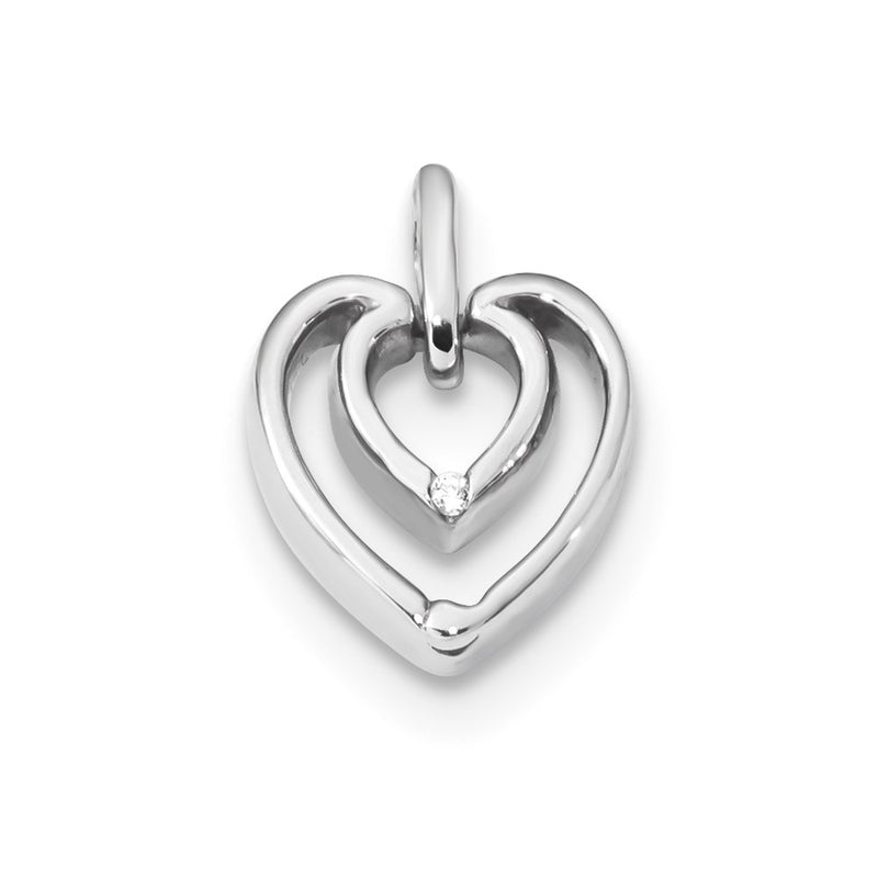 14k White Gold Real Diamond Pendant