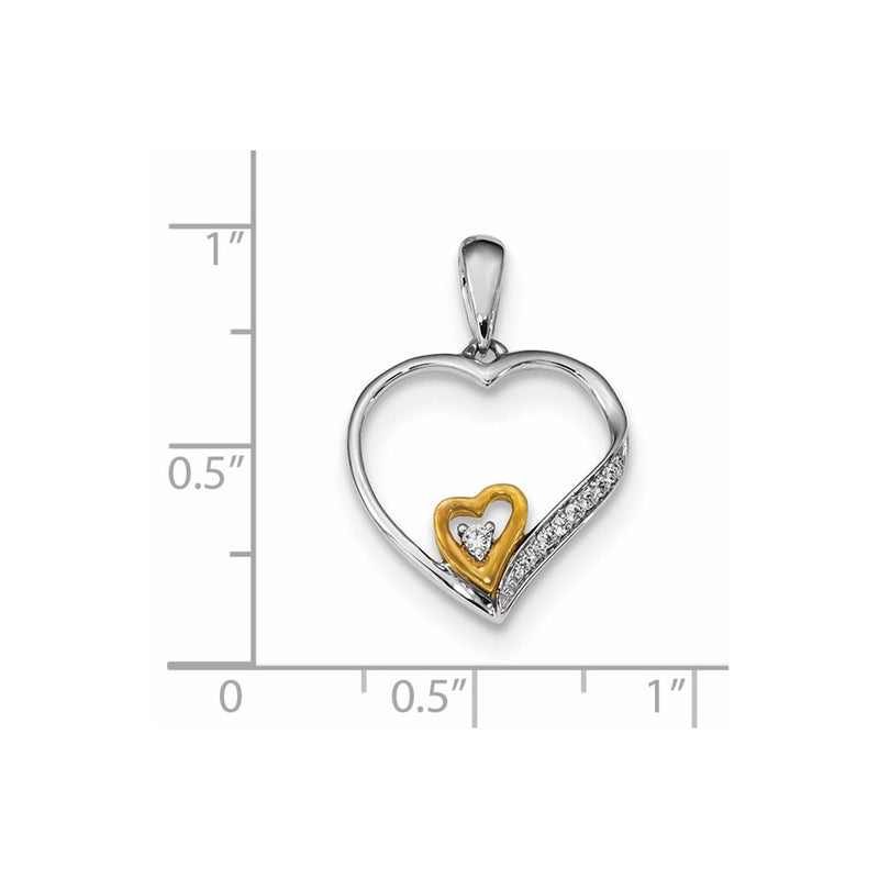 14k White/Yellow Gold Real Diamond Pendant