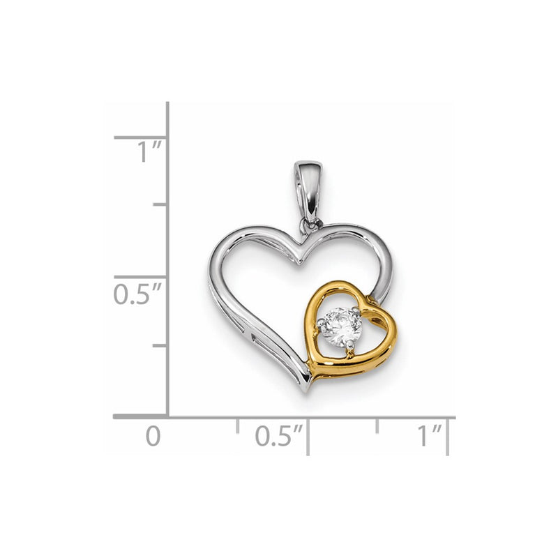 14k White/Yellow Gold Real Diamond Pendant
