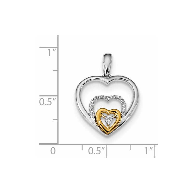 14k Two-tone Gold White/Yellow Gold Diamond Pendant
