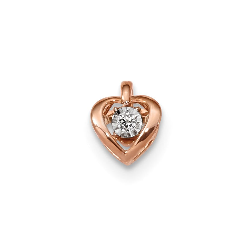 14k Rose Gold Real Diamond Pendant
