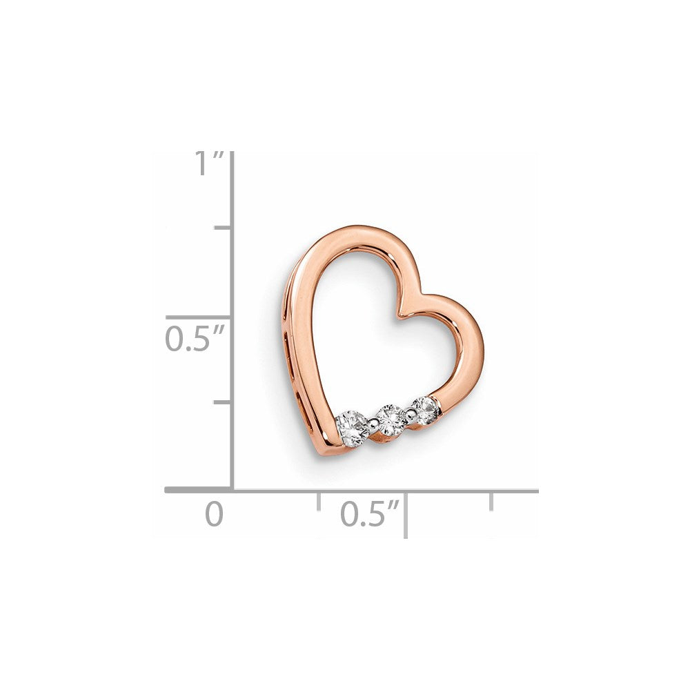 14k Rose Gold Real Diamond Pendant