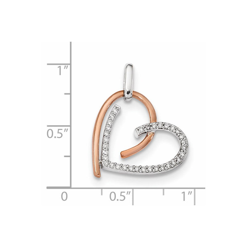 14k White/Rose Gold Diamond Pendant